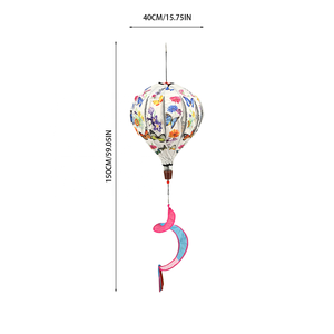 Grande dôme tournante en tissu de 59 pouces en forme de montgolfière |   Décoration de jardin suspendue imprimée en une seule pièce |   Ornement de jardin cinétique imperméable pour l'extérieur - Product Image 6