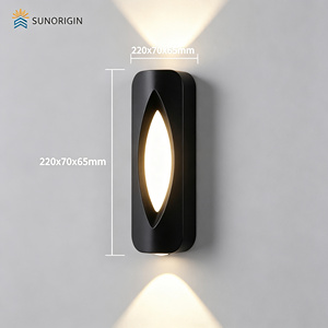 Lámpara de Pared LED para Exteriores, Moderna, Cuadrada, Decorativa, Blanco Cálido, 220V 9W, de Aluminio, Impermeable, para Uso en Interiores/Exteriores - Product Image 3