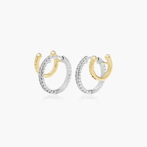 Brilliant 925 Sterling Silver Gold Plated Moissanite Hoop <b>Earrings</b> Luxury Sparkling <b>Fine</b> Jewelry Elegant Gift for Women - Product Image 3