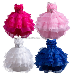 Costumes de carnaval d'Halloween, robe élégante moelleuse à queue de fille fleurie pour enfants, robe de princesse pour fête d'anniversaire avec nœud - Product Image 1