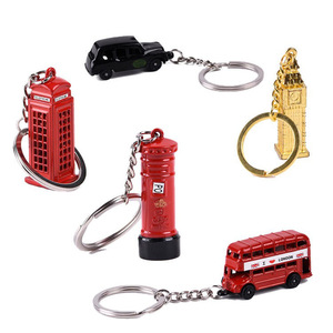 Souvenir touristique britannique, boîte <span class=keywords><strong>aux</strong></span> <span class=keywords><strong>lettres</strong></span> rouge, cabine téléphonique, porte-clés bus à deux étages, porte-clés - Product Image 1
