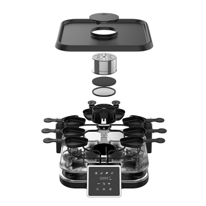 Grill de table numérique multifonction antiadhésif sans fumée pour intérieur, type <span class=keywords><strong>raclette</strong></span>, avec 4 programmes pour <span class=keywords><strong>6</strong></span> <span class=keywords><strong>personnes</strong></span>, usage domestique - Product Image 4