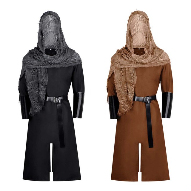 Men's Halloween Fancy Dress up Medieval Renaissance Knight Warrior Cosplay Costume MDEC-064