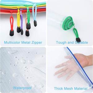 Customized Print Waterproof Pvc Document Bag Transparent Mesh Bags with Zipper A4 Clear <b>File</b> <b>Storage</b> Bag <b>File</b> Pouch for School - Product Image 2