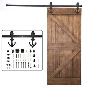 Herrajes para Puertas Corredizas Estilo Rústico Americano WEKIS, Herrajes para Puertas Corredizas con Forma de Ancla, Cierre Suave, Duraderos, de Aleación de Zinc y Acero - Product Image 1