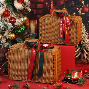 Panier tissé de Noël main réveillon de Noël nouvel an coffret cadeau écharpe thermos tasse emballage de collation - Product Image 5