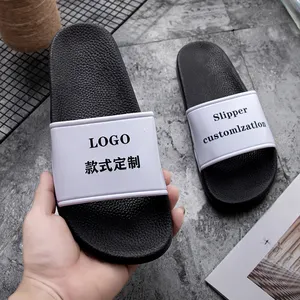 Manufacturer Hotel Slipper Brand Logo Shoes Custom Print Design Men Sandal Slides Rubber Embossed Custom Logo Slippers Women Men