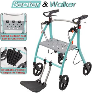 Déambulateur pliable léger en aluminium à <span class=keywords><strong>4</strong></span> <span class=keywords><strong>roues</strong></span> pour personnes handicapées, <span class=keywords><strong>prix</strong></span> d'usine - Product Image 5