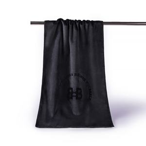 Coiffure Microfibre SPA Barbershop Microfibre Cheveux Beauté Gym Sports avec Serviettes de Salon Logo Personnalisé Serviette Noire pour Salon - Product Image 1