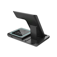 Chargeur sans fil portable 3-en-1 pliable pour smartphone, adaptateur de charge rapide, personnalisé en usine