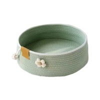 Cama para Gato de Corda de Algodão Durável com Envio Rápido, Ninho para Gato em Formato de Flor, Cestas para Animais de Estimação, Tamanho S-L, Quatro Estações