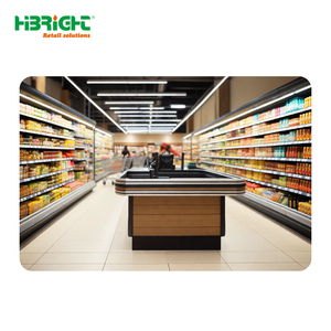 Comptoirs de caisse de supermarché modernes en bois de haute qualité Highbright 2026 pour magasins d'alimentation - Product Image 6