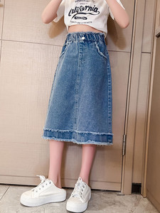 <span class=keywords><strong>Gonna</strong></span> midi in denim sfrangiato per ragazze, collezione Estate 2026, per bambine più grandi, <span class=keywords><strong>gonna</strong></span> <span class=keywords><strong>lunga</strong></span> da ragazza stile principessa estivo - Product Image 2