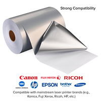 Étiquette adhésive cosmétique en PET argent mat imperméable et résistante à l'huile imprimable au laser pour Konica Acurrio 230 personnalisable