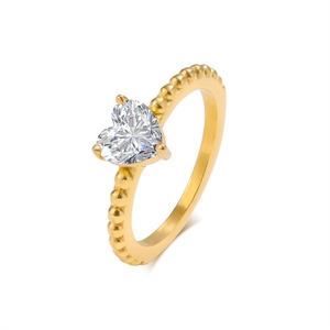 Hot Selling High Quality Fashion Diamond <b>Couple</b> <b>Rings</b> Zircon Heart <b>Ring</b> Women Stainless Steel Gold Wedding <b>Rings</b> - Product Image 6