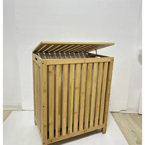 Multifunctional Bamboo Laundry Detachable Lining And Handle Storage Basket Bamboo Basket