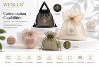 Sacs en organza couleur unie en vrac avec cordon de serrage, pochettes en organza transparentes unies pour cadeaux de mariage, bijoux, emballage cadeau, impression personnalisée