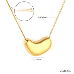 Collar de Acero Inoxidable Chapado en Oro PVD de 18K de Moda, Cadena Gruesa con Colgante de Corazón de Concha Simple para Mujer - Product Image 2