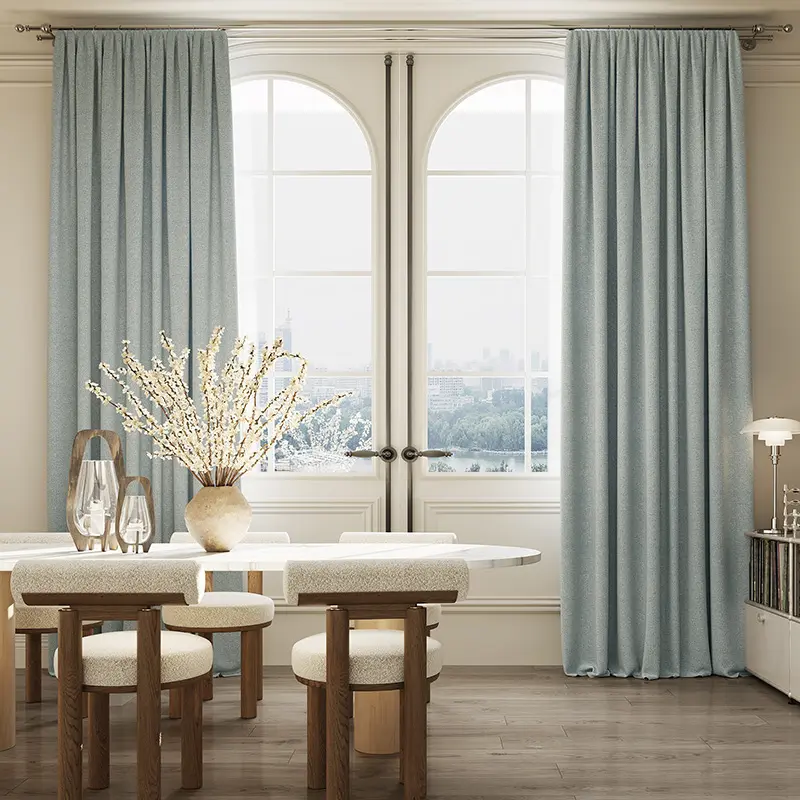 Cortinas de lino de tela opaca para ventana de lujo para la sala de estar, casa, niños, dormitorio, ventanas, Hogar Moderno, hotel