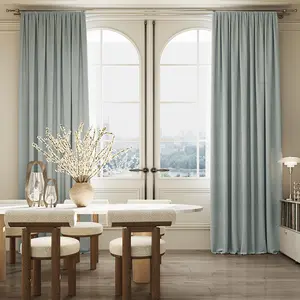 Luxury window blackout fabric linen curtains for the living room house children kids bedroom windows modern home set hotel