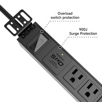 PDU 19 pouces 1U pour montage en rack, 6 prises US avec ports USB-C de charge ultra-rapide 65W, équipement de distribution d'alimentation