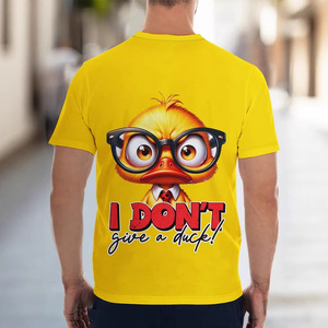 Camiseta de Manga Corta para Hombre con Diseño de Pato, Corte Regular, 100% Algodón, Transpirable, Estampado Digital, para Verano - Product Image 3