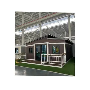 Folding, container expandable house light steel folding prefabricated house villa bedroom with balcony