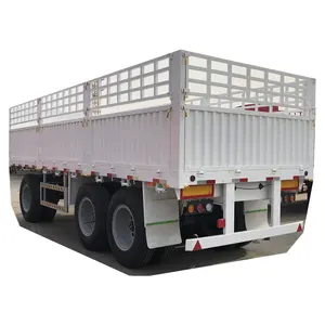 Factory price 15ton side drop sidewall interlink semi trailers With Drawbar