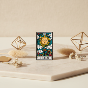 Broche Rectangular Personalizado con Diseño de Tarot del Sol, Insignia de Dibujos Animados Pintados, Accesorio Creativo para Bolsos, Medalla para Ropa - Product Image 4