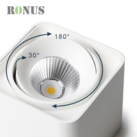Spot lumineux rectangulaire à tête unique 9W, réglable, plafonnier COB carré 7W, montage en surface, LED encastré