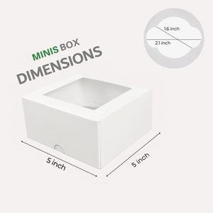 Cajas Blancas para Mini Cupcakes con Ventanas e Insertos, Diseñadas para Contener 4 Mini Cupcakes, Muffins, Pasteles, Paquete al por Mayor - Product Image 3
