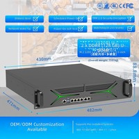 Plateforme de sécurité réseau 2U de 12e génération pour montage en rack, PC industriel modèle 2U6L-ADL avec processeur Core i3/i5/i7 et pare-feu VPN six ports Gigabit