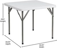 Table pliante en plastique blanc de granit carré bon marché de vente directe d'usine | Imperméable | Résistant aux chocs et aux taches