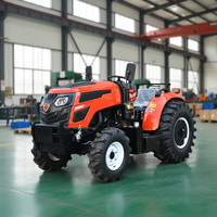 Tracteur agricole 90 ch 4x4 avec chargeur, excavateur et remorque agricole