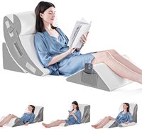 4-teiliges Orthopädisches Keilkissen-Set zum Schlafen Nach Operation Schaumstoffkissen für Körper-, Rücken- und Beinschmerzen