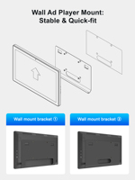 Pemutar Iklan Layar Sentuh Android 10.1 Inci Rockchip RK3566 Dual Core 2.0GHz Wi-Fi Pemasangan di Dinding untuk Supermarket
