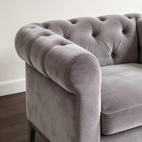 Fauteuil individuel en velours tufté sur mesure, vente en gros d'usine, canapé d'appoint de luxe pour mobilier de salon de villa