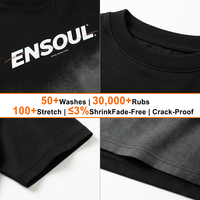 Schweres Baumwoll-T-Shirt mit Farbverlauf und DTG-Druck, Individuell Bedrucktes Logo, Cropped Boxy Fit, Amerikanischer High-Street-Style, OEM