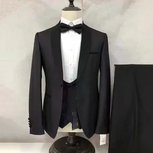 Men Mariage Color Block Collar Suits for Weddding Jacket Male Business Casual Blazers Vest Pants suit 3 Pieces Set