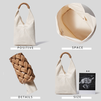 Sac fourre-tout vintage en toile pour femme, personnalisable, avec petite pochette assortie, sac à bandoulière hobo pour le quotidien et le shopping