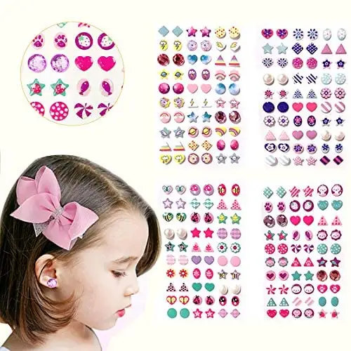 Myway adesivo decorativo de unhas, pequeno, bonito, epóxi 3d, brincos de decoração personalizado, para meninas pequenas