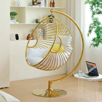 Nouveau style Fauteuil suspendu œuf en acier inoxydable pour salon, balcon intérieur et chambre à coucher, chaise de loisirs type panier