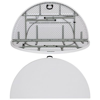 Table de banquet pliante ronde en plastique HDPE avec cadre métallique à double pliage pour la restauration, les mariages et les événements