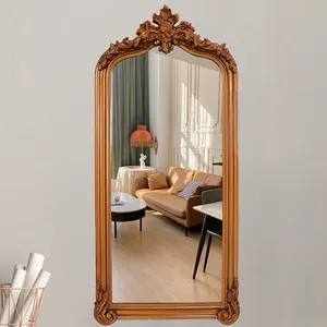 custom large PU frame big arch antique carved full length long body home decor dressing wall mirror miroir espejos spiegel
