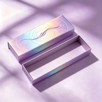Boîte à bâtonnets d'encens holographique violette en matériaux recyclés personnalisés |   Boîte à tiroirs de luxe pour l'emballage de cadeaux d'aromathérapie et d'encens