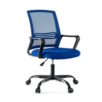 Bureau ergonomique à domicile Chaise d'ordinateur en maille bleue avec soutien lombaire