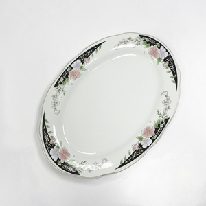 Piatto Ovale in Ceramica con Decalcomania a Forma di Pesce per Colazione, 12 Pollici, Prezzo all'Ingrosso per Ristoranti - Product Image 4