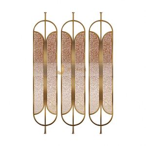 LL94 Nouveaux designs d'usine, cloisons de séparation de pièce en verre teinté ovale, en acier inoxydable, imperméables, personnalisables, vente en gros - Product Image 1