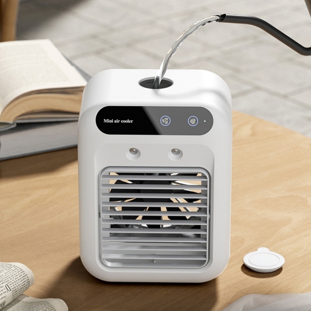 Portable Mini USB Water-Cooled Desktop Air Conditioning Fan DC Battery Power Source Home Car Office Outdoor Portable air Cooler