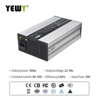 Chargeur de batterie au plomb 900W Lithium Ion Lifepo4 pour scooters 12v 40a 24v 25a 48v 15a 72v 10a pour voiturettes de golf